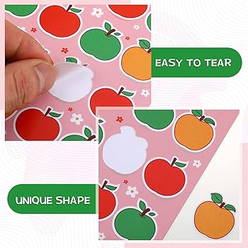 Amazon.co.jp: 800枚 りんごステッカー マルチカラー りんごの形