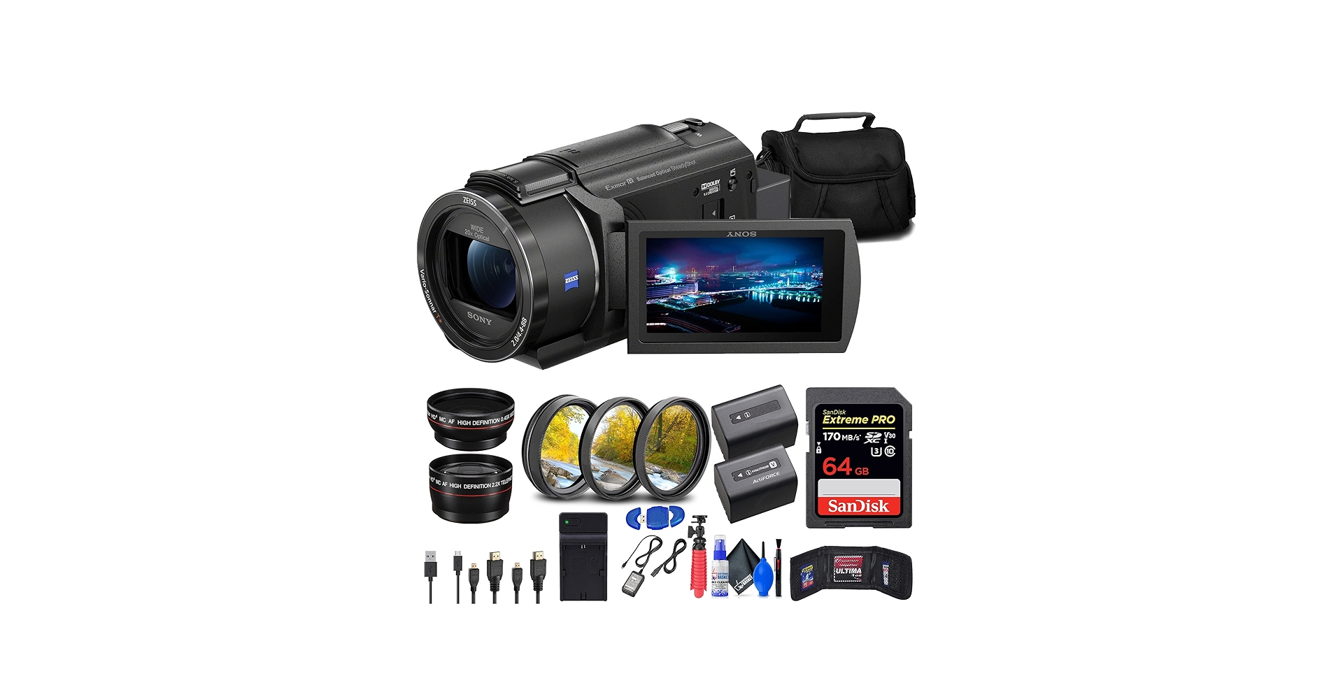 Amazon.com: Sony FDR-AX43 UHD 4K Handycam Camc (FDRAX43/B) + 64GB