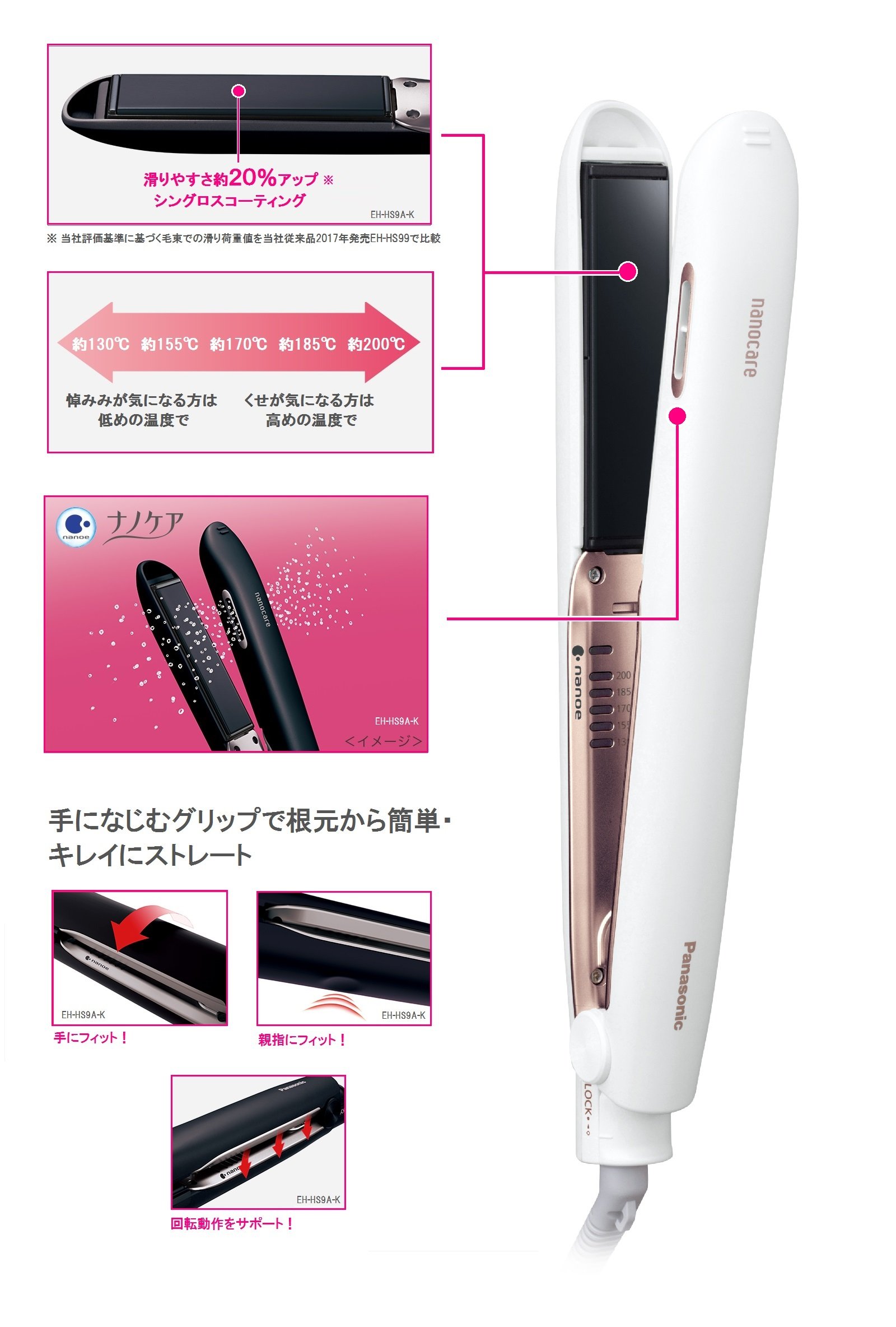 Amazon | パナソニック ヘアアイロン ストレート用 海外対応 ナノケア