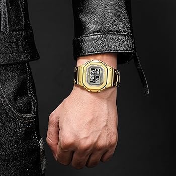 Amazon | 腕時計 メンズ 自慰ショック カチンコチンメタル デジタル