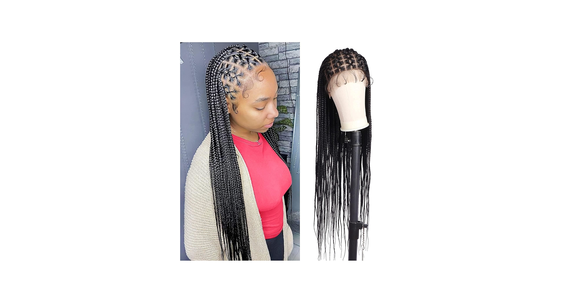 Amazon.co.jp: 黒人女性用編み込みウィッグ 36 インチ クロスフロント