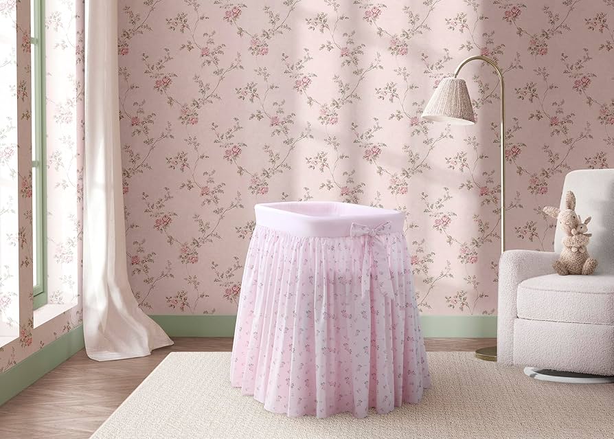 Amazon.com: Delta Children Flora Gliding Bassinet, Pink Roses : Baby