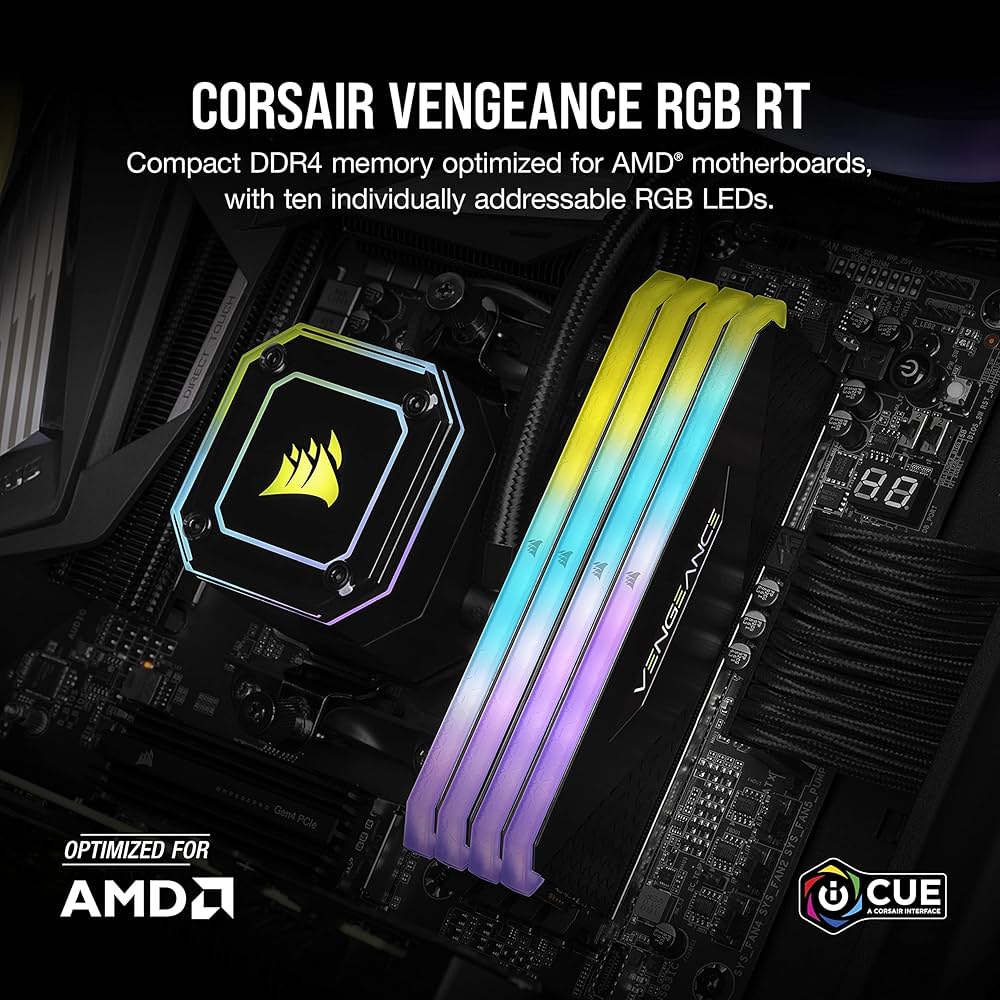 CORSAIR Memória de desktop Vengeance RGB RT 64 GB (4 x 16 GB) DDR4