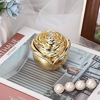 Amazon.com: Hipiwe Rose Shape Vintage Jewelry Box - Gold Metal