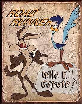 Amazon.co.jp: メタルサイン「Road Runner & Wile E. Coyote