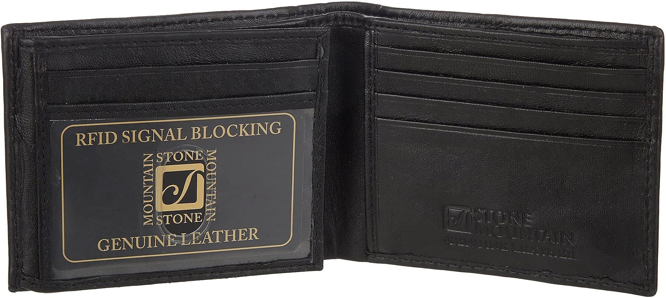 Amazon.com: STONE MOUNTAIN Men's Leather Wallet, TRAVELLER, RFID