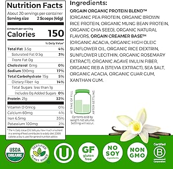 Amazon.co.jp: Orgain 植物性有機プロテインパウダー 920g Organic