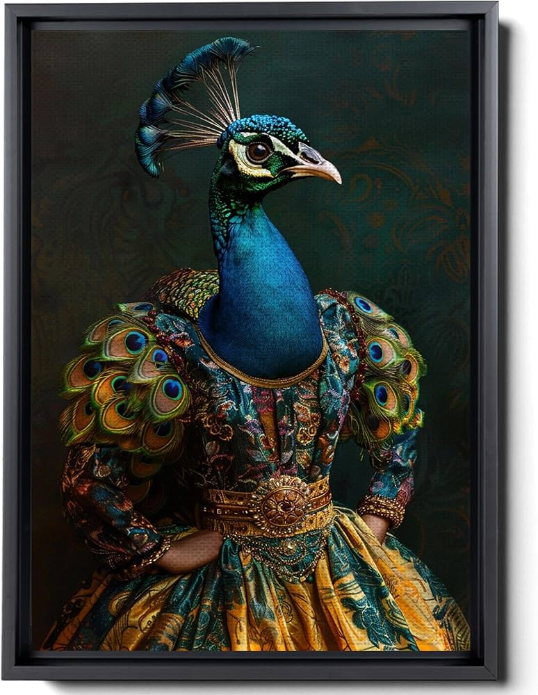 Amazon.com: Fabulous Peacock Portrait, Altered Vintage Peacock