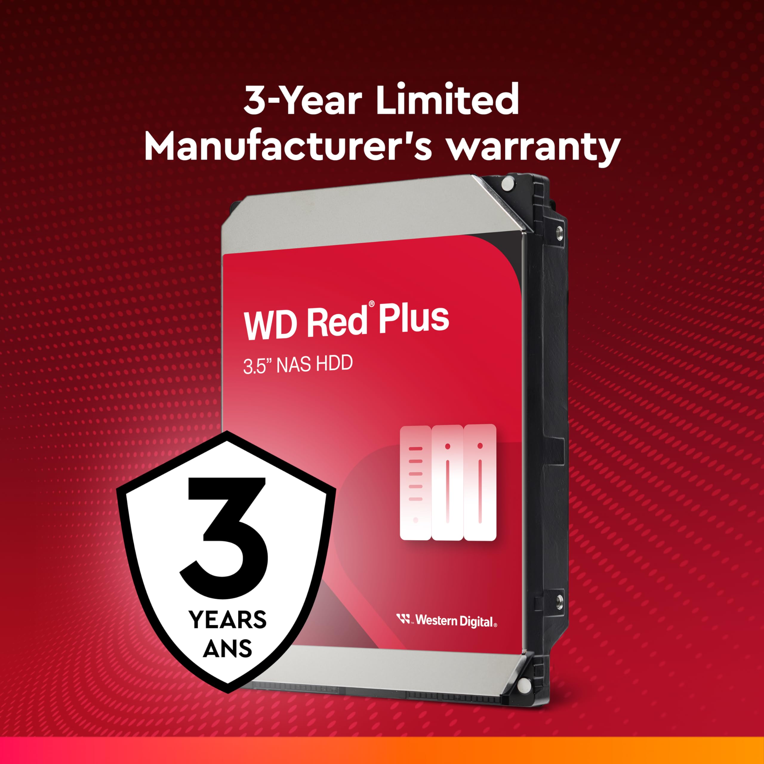 Western Digital 2TB WD Red Plus NAS Internal Hard Drive HDD - 5400