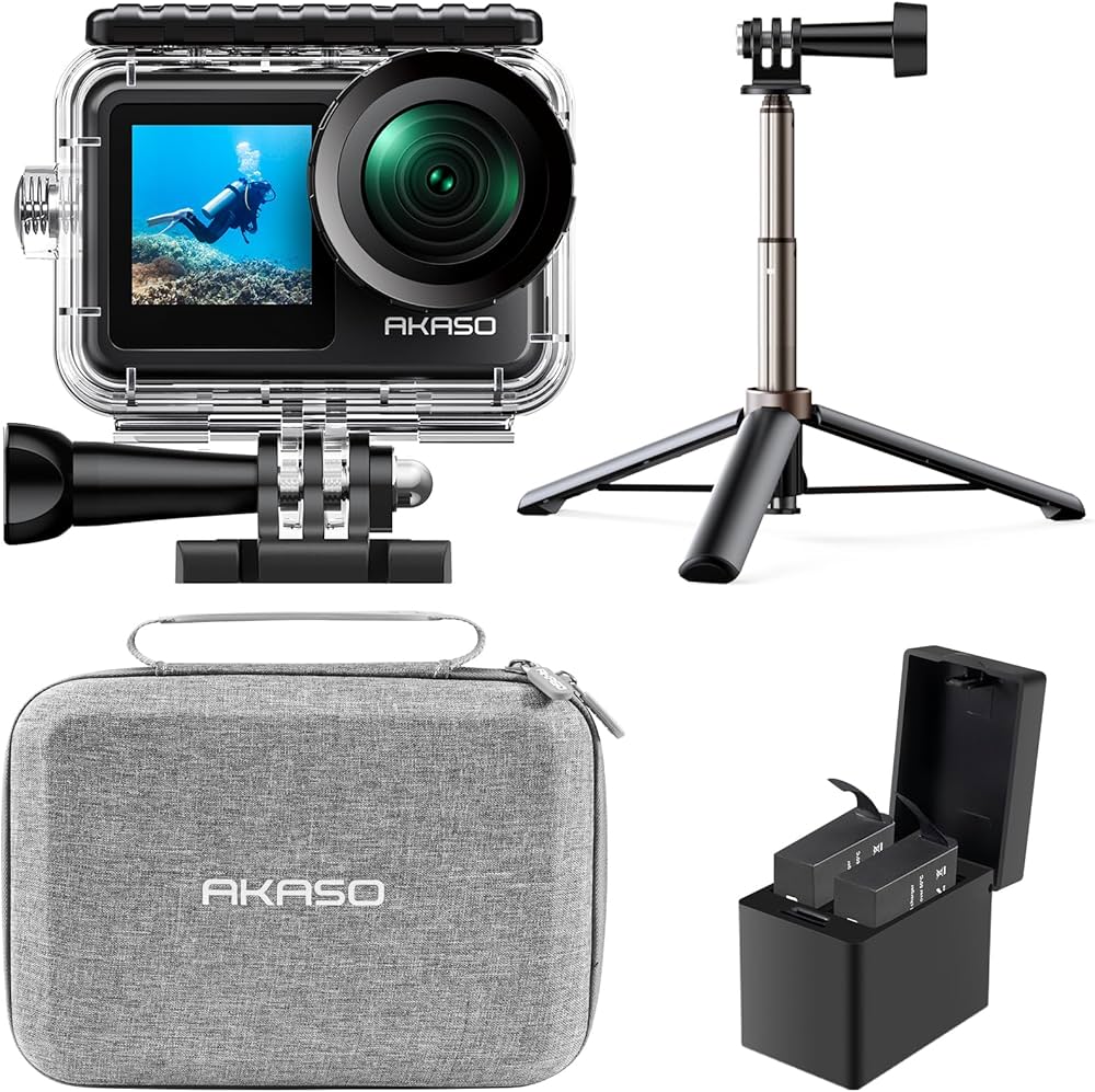 Amazon | AKASO Brave 7 LE アクションカメラ 4K60fps 20MP IPX7本機