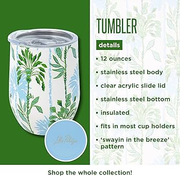 Amazon.com: Lilly Pulitzer 12 Oz Insulated Tumbler with Lid