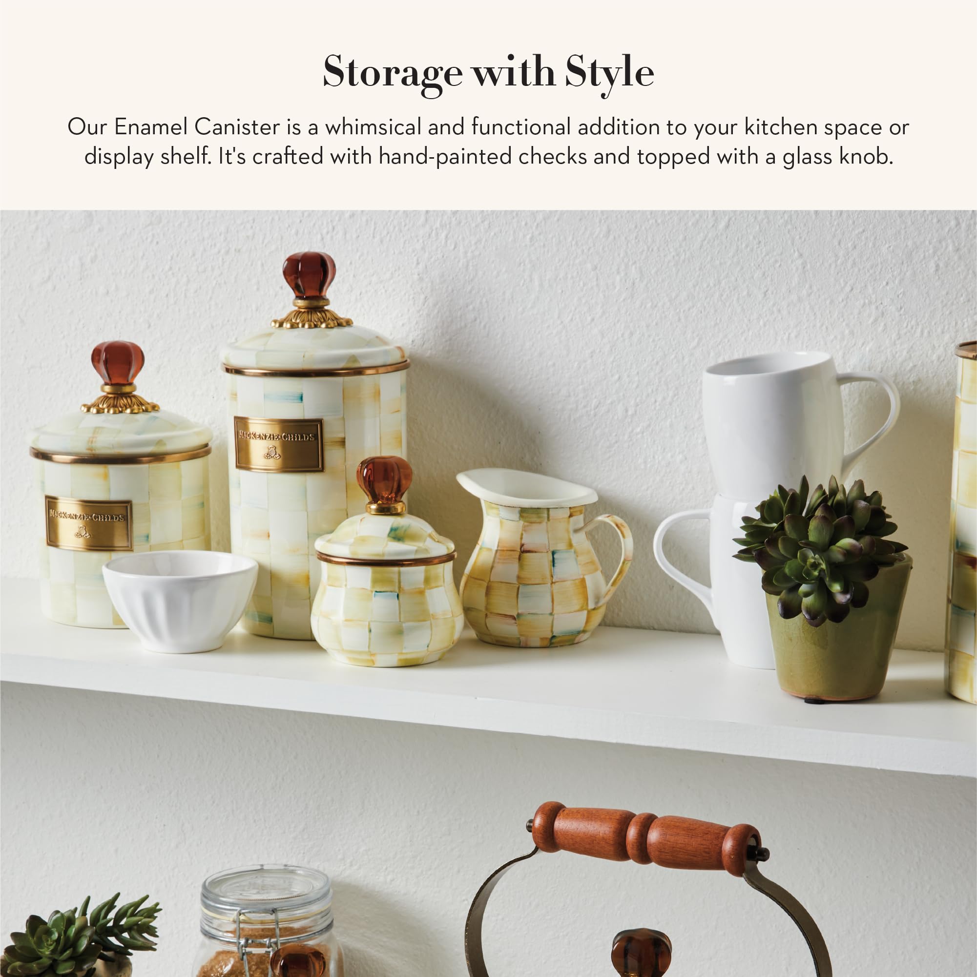 Amazon.co.jp: MACKENZIE-CHILDS 羊皮紙チェック エナメルキャニスター