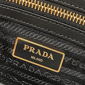 Amazon.com: Prada Black Logo Jacquard Canvas Satchel Crossbody Bag