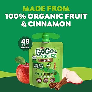 Amazon.com: GoGo squeeZ Organic Applesauce and Fruit Puree, Apple