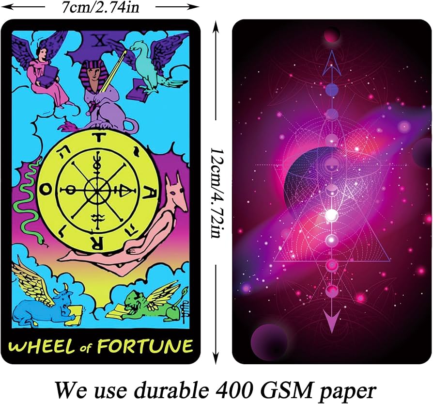 Amazon.co.jp: Jrskvaro カラフルなネオンタロットカードデッキ 初心者
