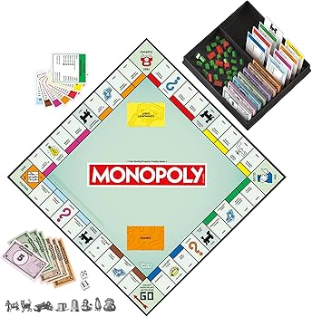 Amazon | モノポリーボードゲーム | ストレージトレイと大きなトークン
