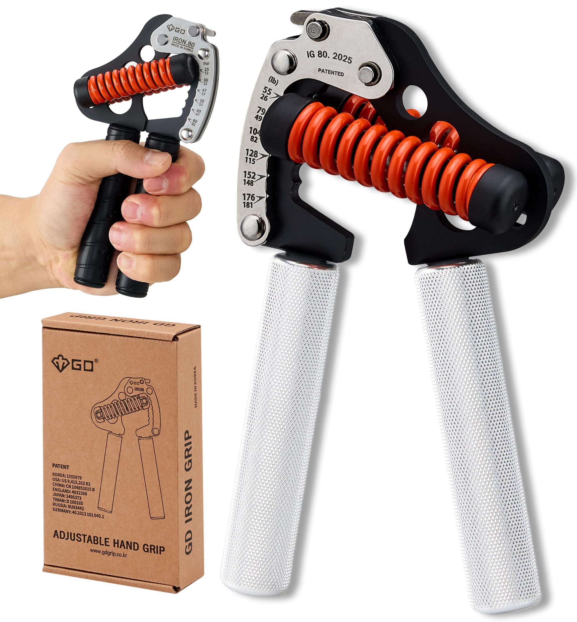 GD Hand Grip Strengthener, Iron Grip Light. 80, Adjustable Hand