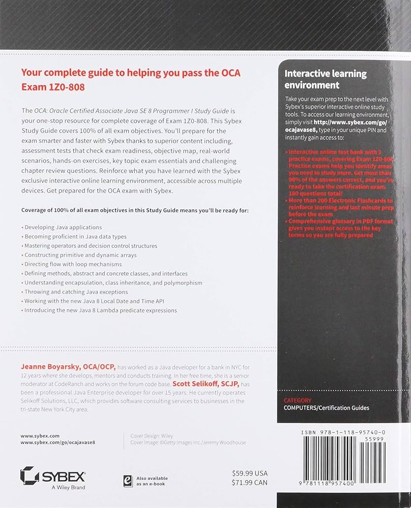 OCA: Oracle Certified Associate Java SE 8 Programmer I Study Guide