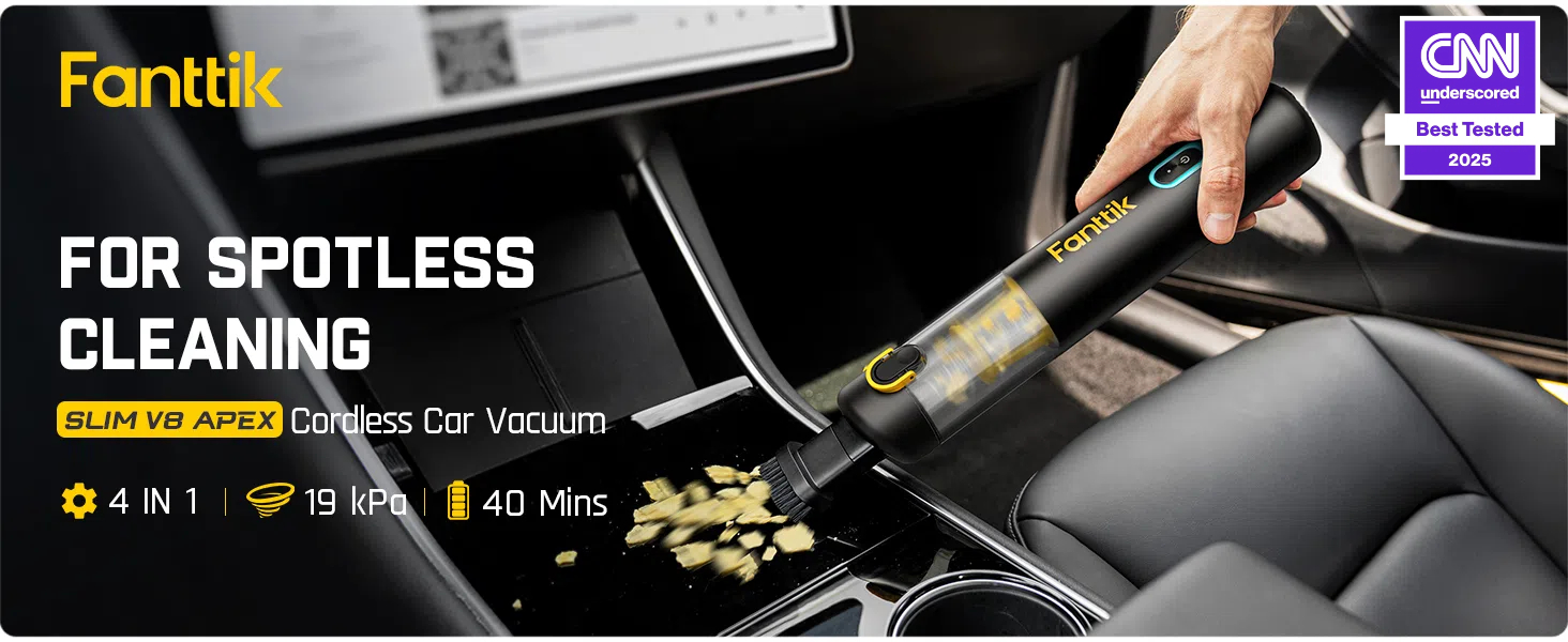 Amazon.com - Fanttik Slim V8 APEX Car Vacuum, 4-in-1 Portable Mini