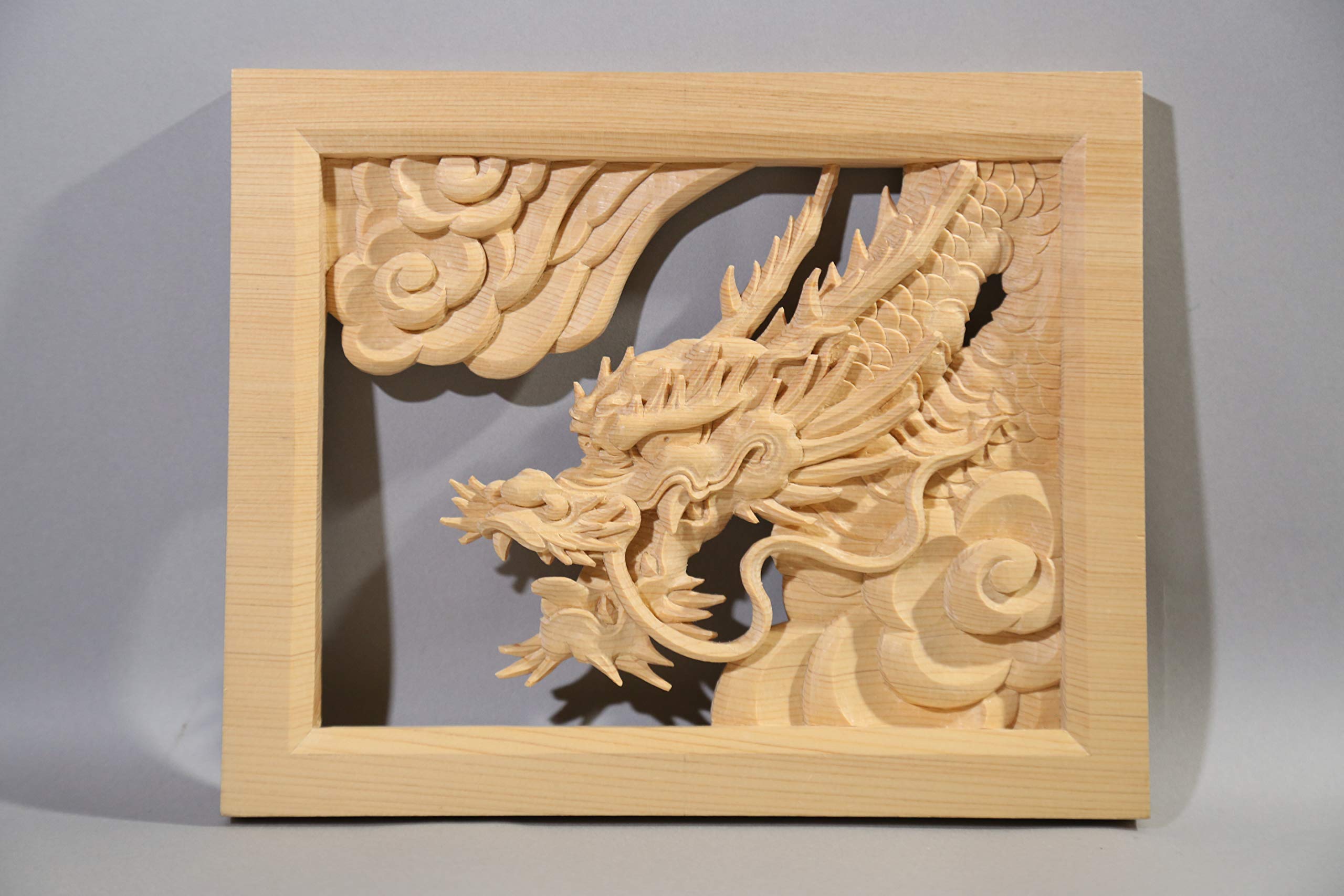 Amazon | 木彫刻 龍パネル用 材料 糸ノコ加工済 | ホビー用工具・塗装