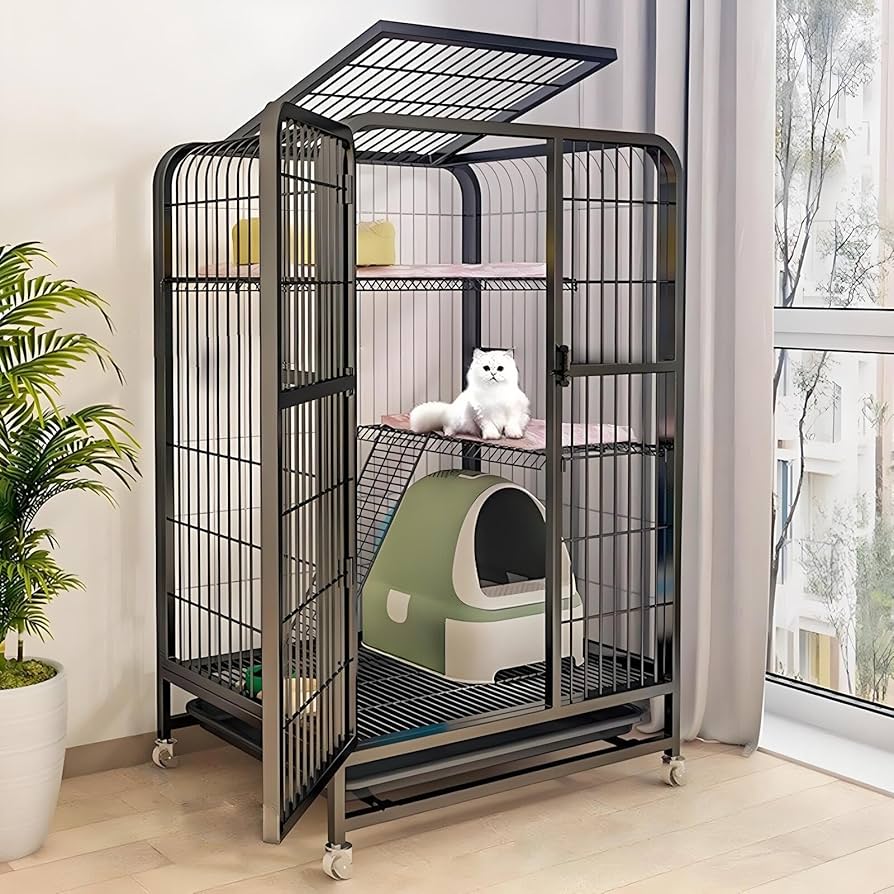 金属製ケージ 引き出し式トレイ付き 【公式通販】