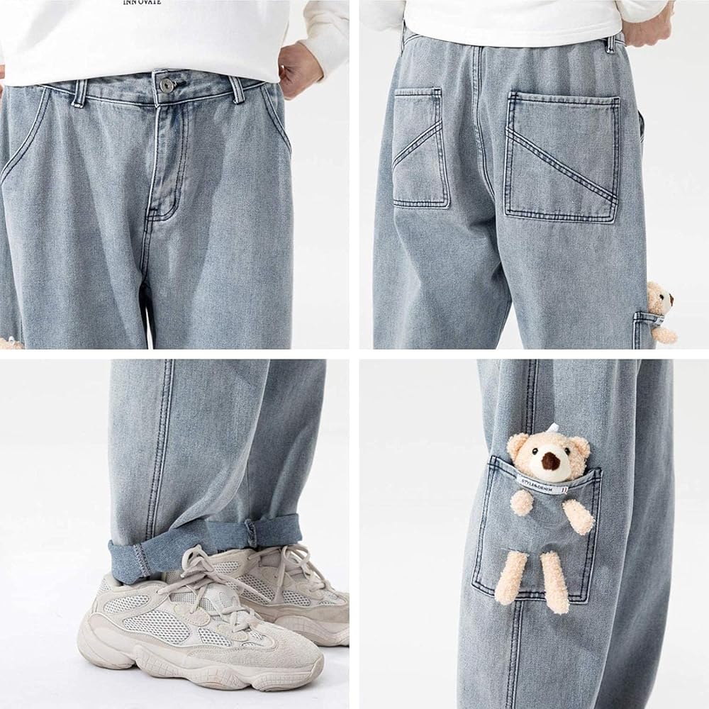Amazon | [GUREITOJP] バギー ジーンズ メンズ デニムパンツ ワイド