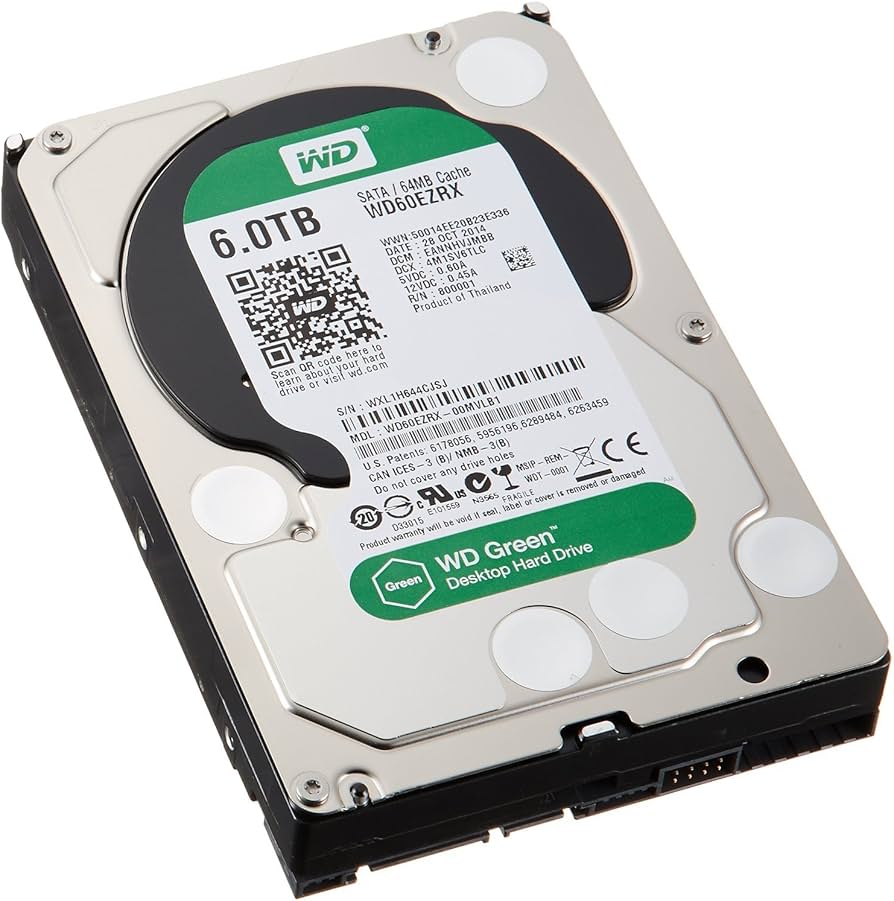 Amazon.com: WD Green 6TB 3.5-Inch SATA 6.0Gb/s IntelliPower 64MB