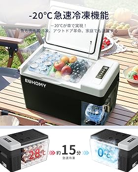 Amazon.co.jp: EUHOMY 車載冷蔵庫 ポータブル冷蔵庫 小型 【-20℃～20