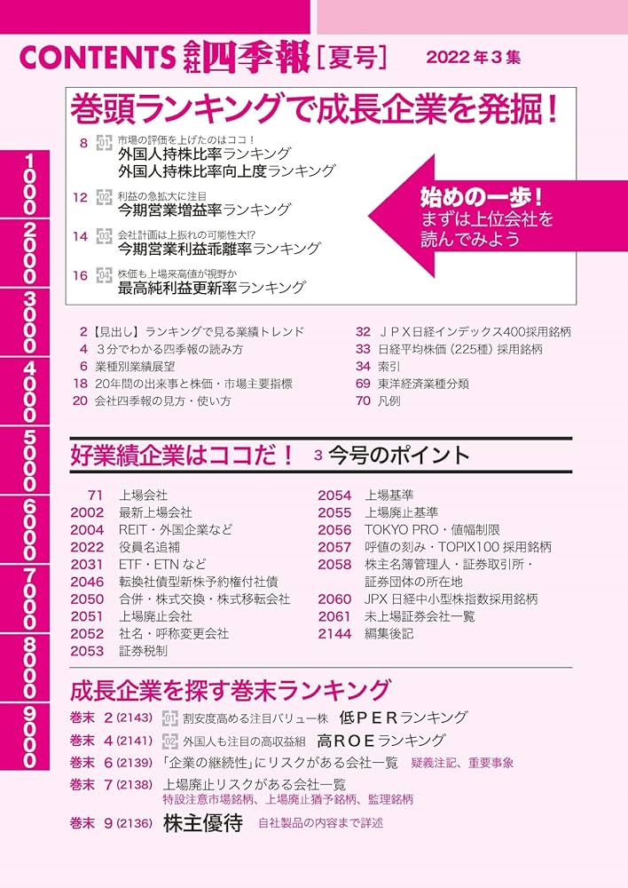 会社四季報 2022年3集夏号 |本 | 通販 | Amazon
