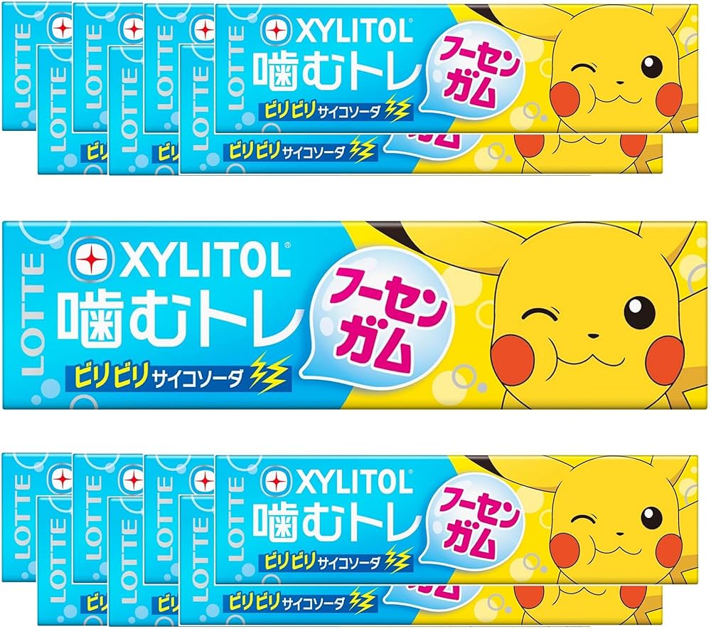 Amazon | ロッテ キシリトールガム噛むトレ(ビリビリサイコソーダ) 9枚