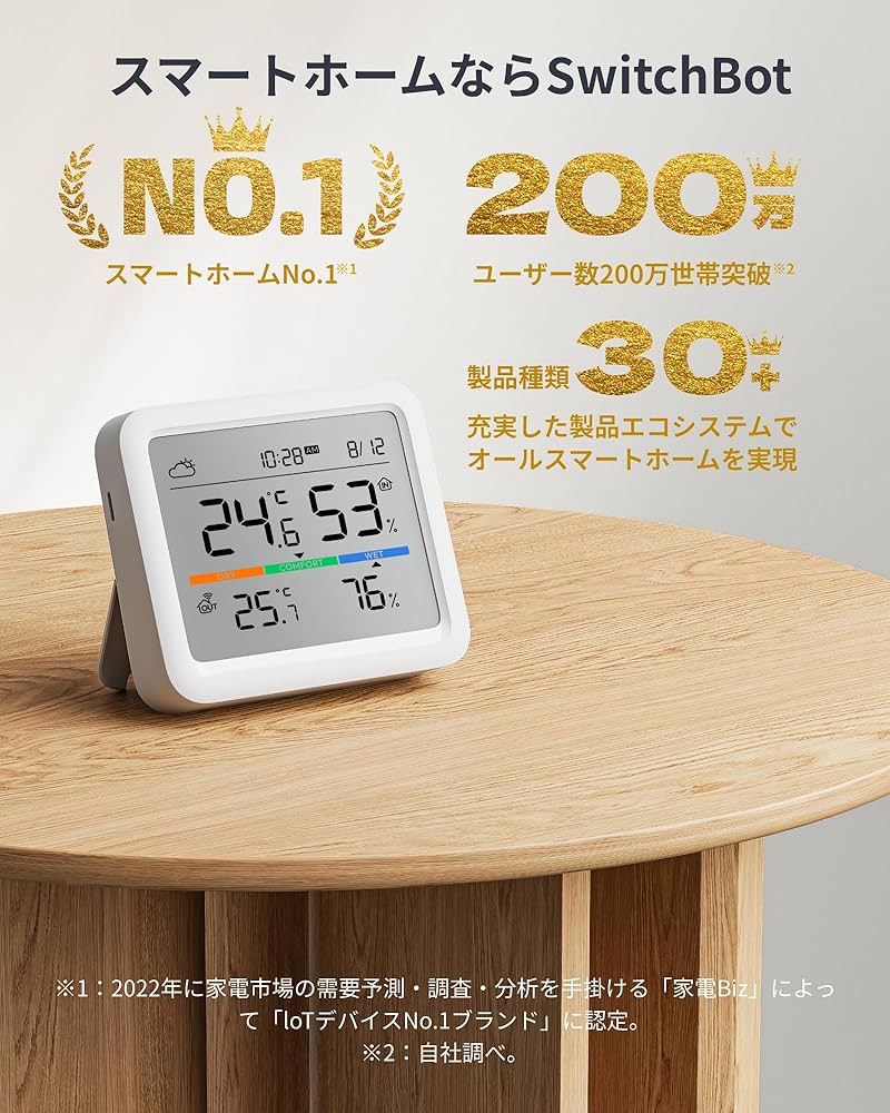 Amazon.co.jp: 【室内温湿度と天気を同時に管理セット】SwitchBot 温
