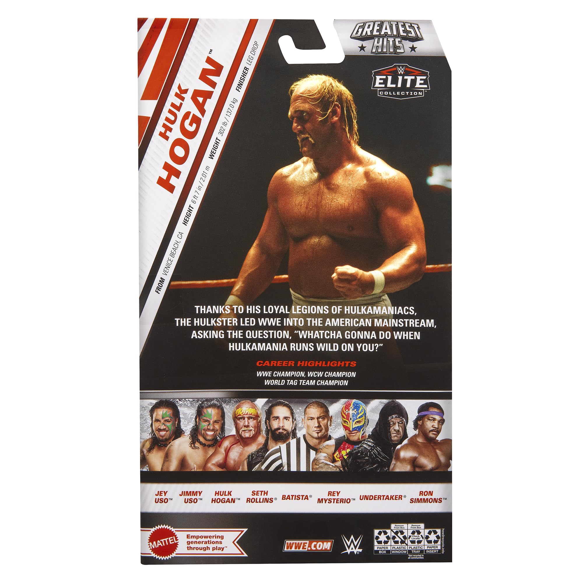 Amazon.com: WWE Hulk Hogan (Biting Headband) Elite Greatest Hits 7