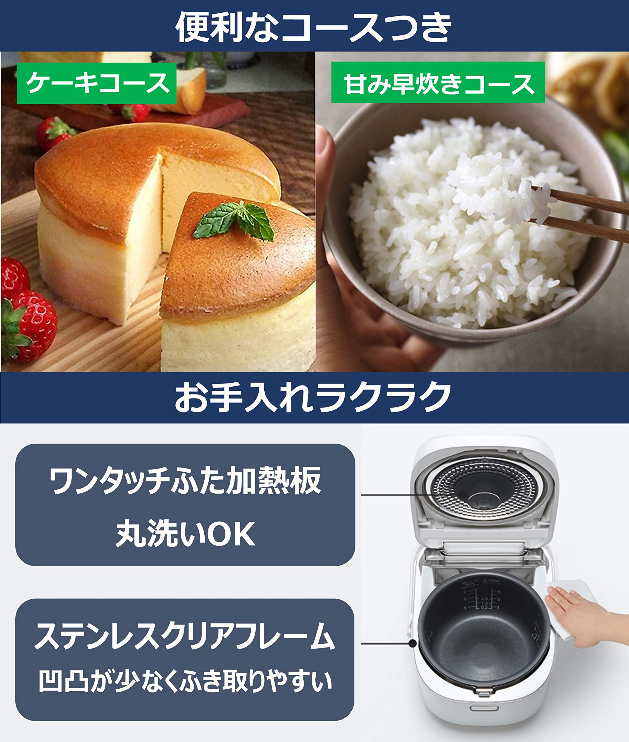 Amazon | パナソニック 炊飯器 5.5合 IH式 大火力おどり炊き スノー
