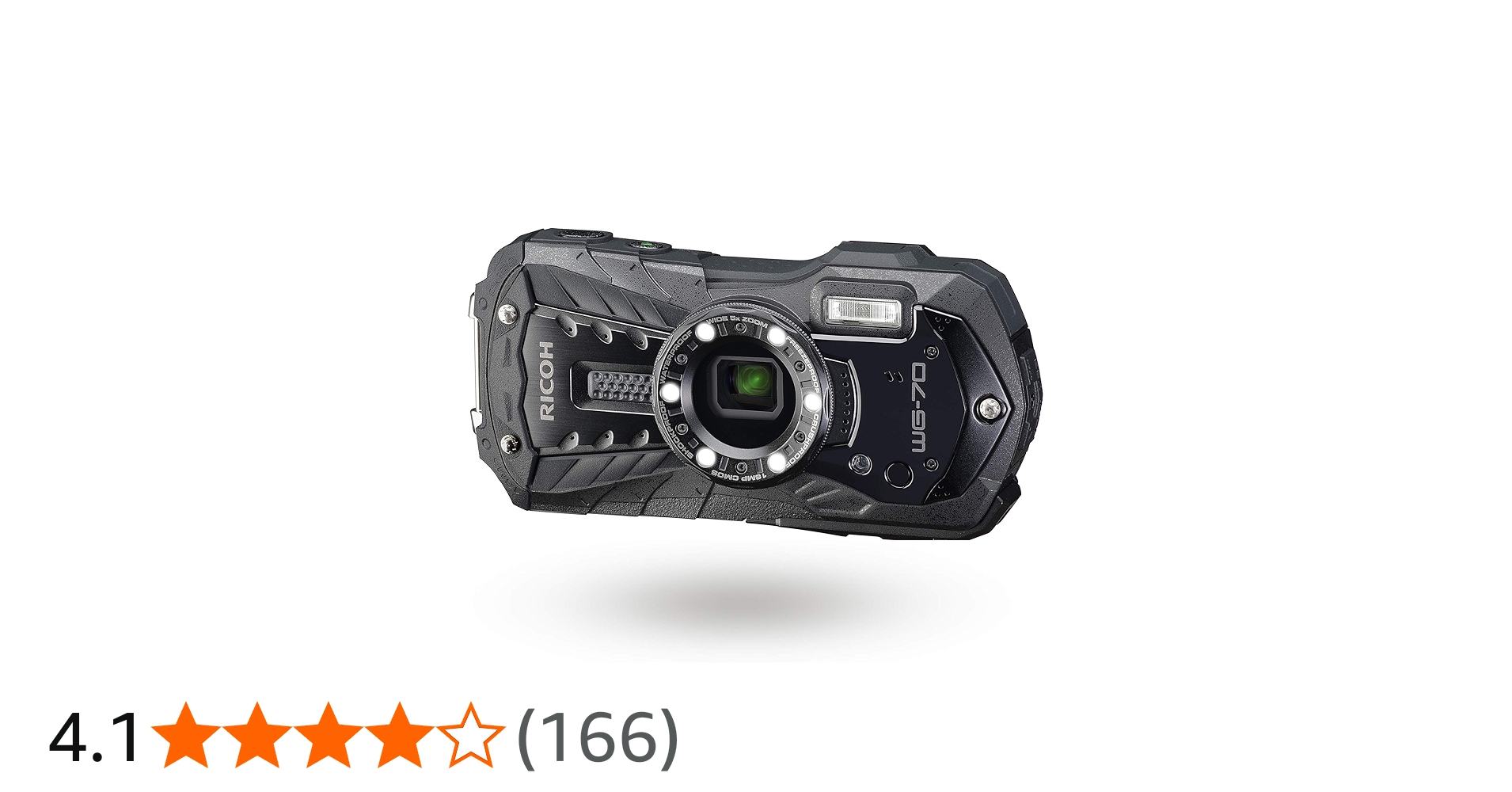 Amazon | RICOH WG-70 ブラック リコー本格防水デジタルカメラ 14m防水