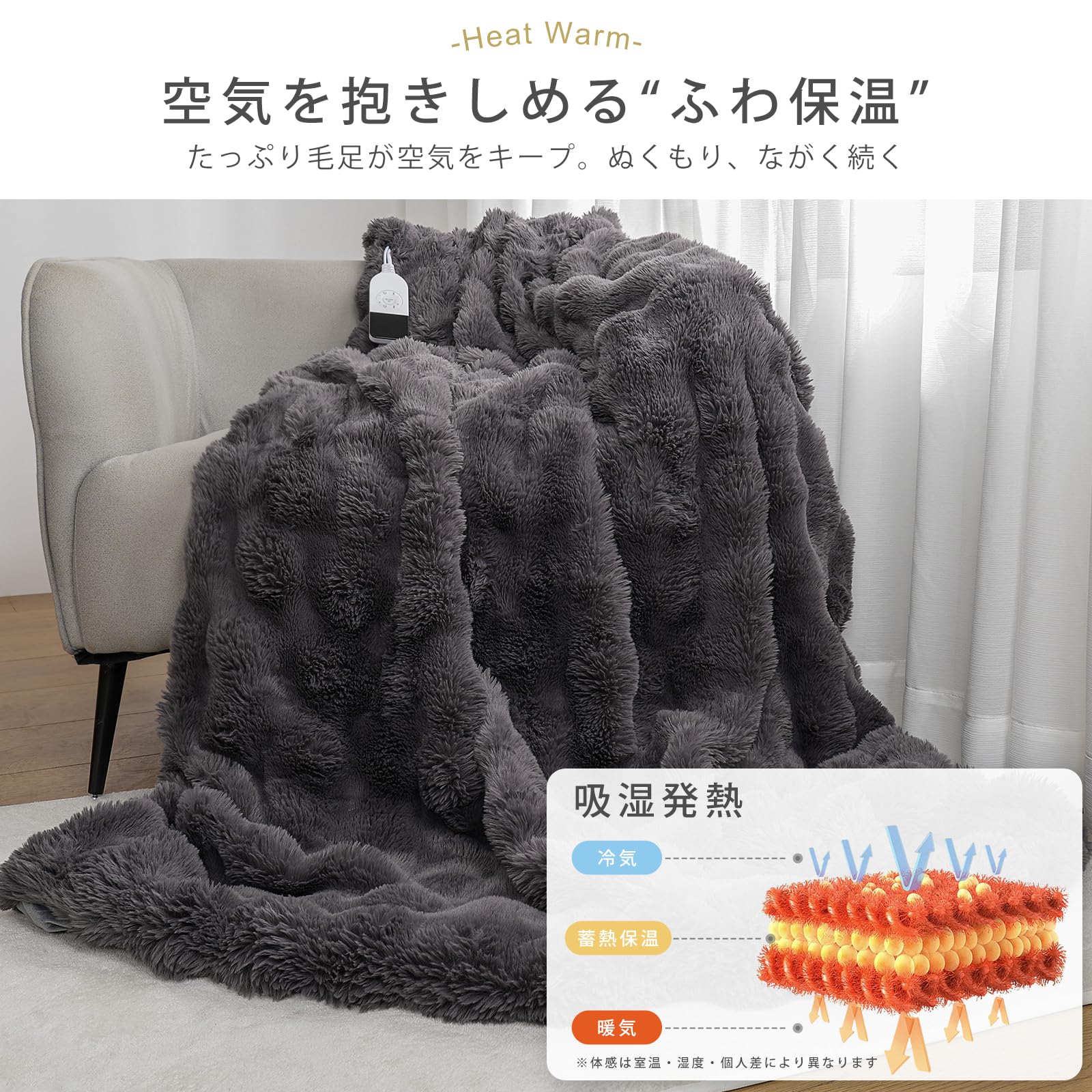 Amazon | DGV 電気毛布 ふわとろ とろける ラビットファー調 掛け 敷き