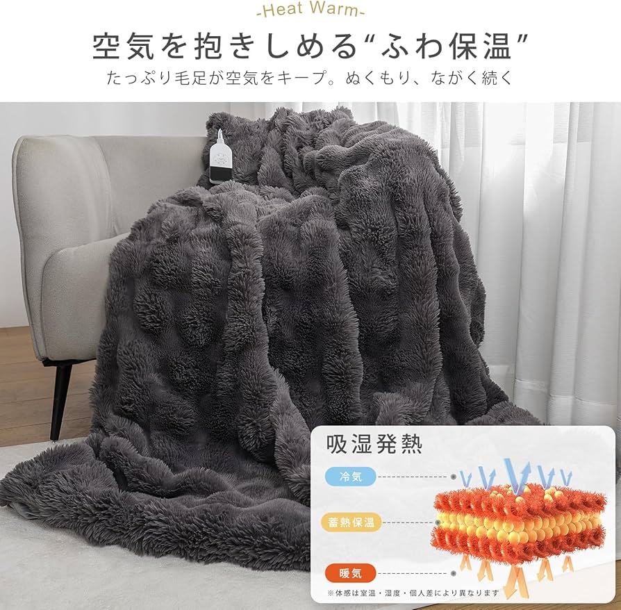 Amazon | DGV 電気毛布 ふわとろ とろける ラビットファー調 掛け 敷き