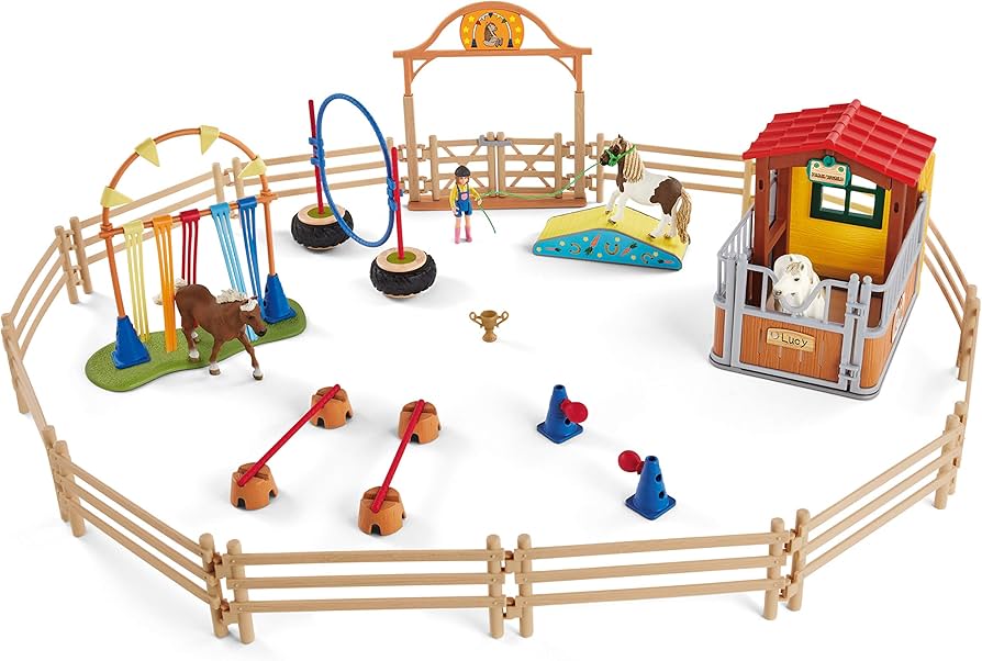 Amazon.com: Schleich Farm World, Horse Toy for Kids, Agility at