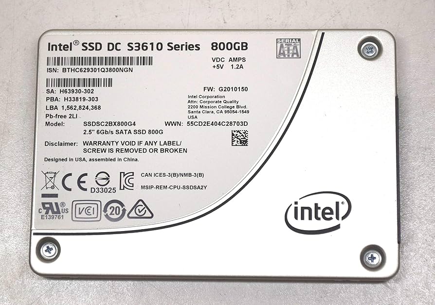 Amazon.com: Intel SSDSC2BX800G4 S3610 Series 800 GB 2.5 7MM 20NM