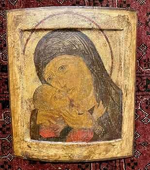 ロシア イコン 18世紀 銅合金 古銅 エマイユ キリストの降下 壁掛け