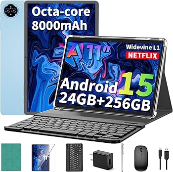 Amazon.com : 2026 11 inch Tablet, Android 15 Tablets with Keyboard