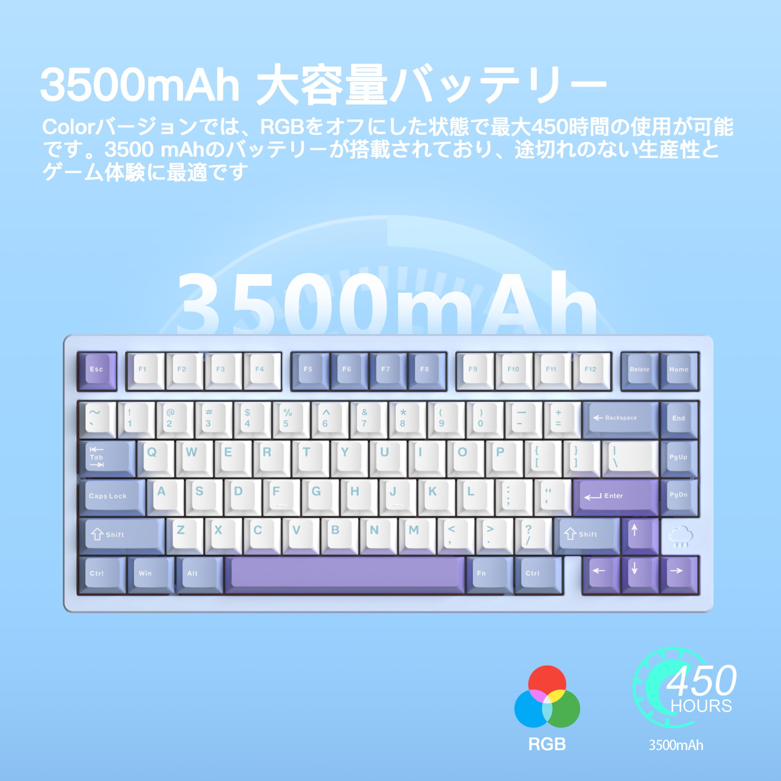 Amazon | 【WOBKEY Rainy 75キーボード】雨音のような打鍵音