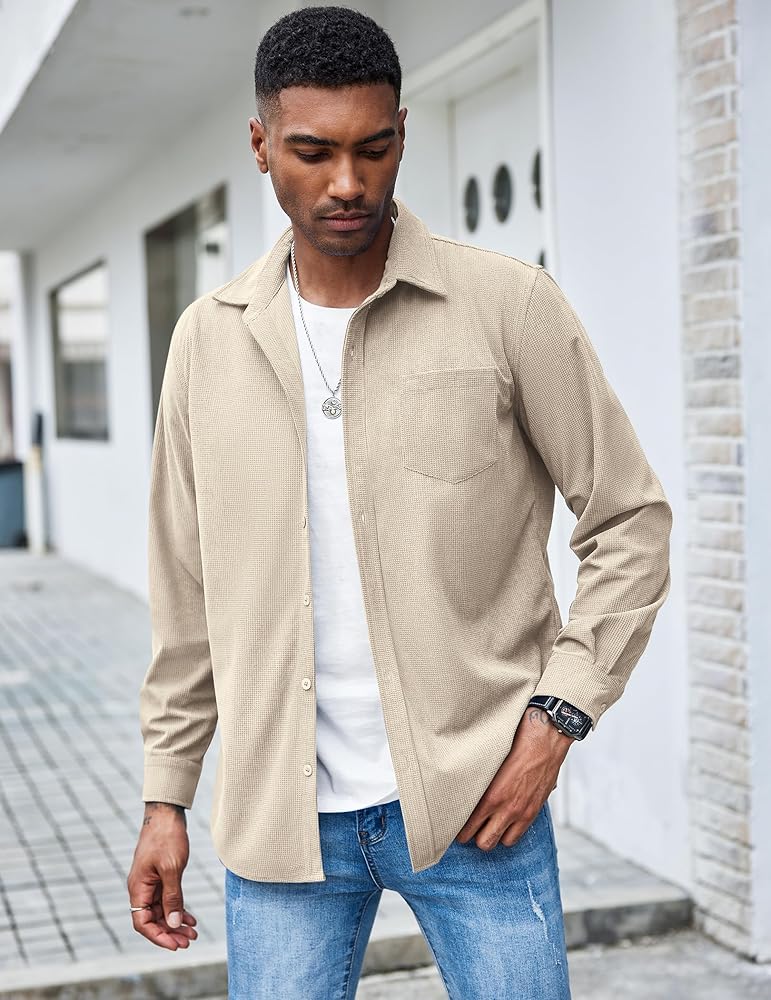 COOFANDY mens Classic, Light Khaki, Small : Amazon.ca: Clothing