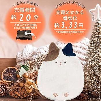 Amazon｜ほんやら堂 蓄熱湯たんぽ ネコ サイズ：約W18 D23.5 H6.5