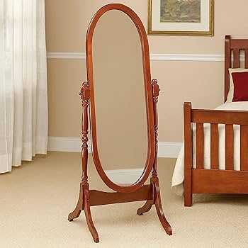 Amazon.com: Benjara Standing Cheval Mirror with Oval Frame Turned