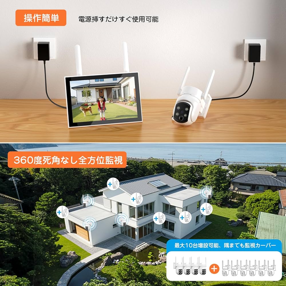 Amazon.co.jp: YESKAMOO 防犯カメラ ワイヤレス 屋外 500万画素