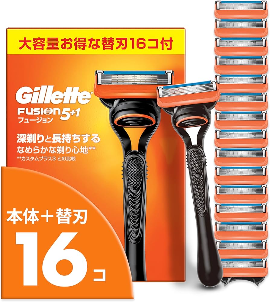 Amazon.co.jp: Gillette ジレット 髭剃り 本体 替刃 16個 カミソリ