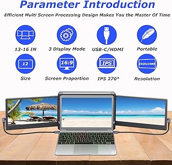 Amazon.co.jp: OFIYAA P2 12インチ ディスプレイ トリプルポータブル