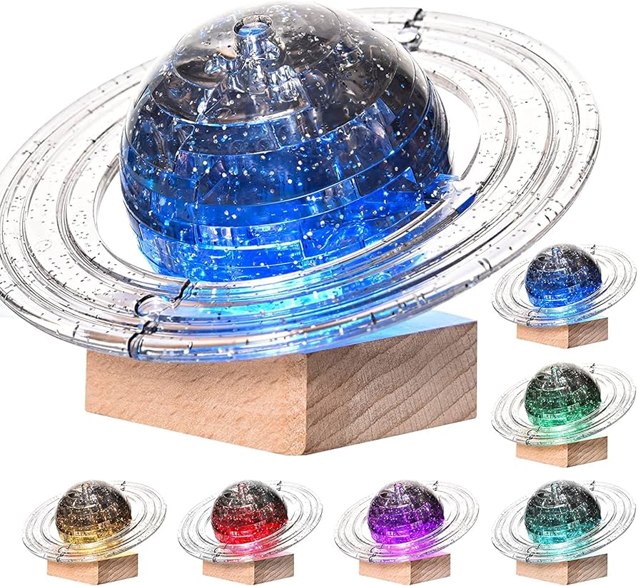 Amazon | 3Dクリスタルパズル 3D土星パズル DIY組み立て 頭の体操