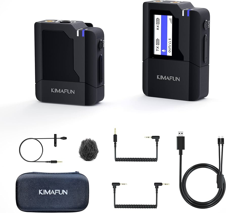 Amazon | ピンマイクワイヤレス KIMAFUN2.4Gワイヤレスマイク 無線ラべ