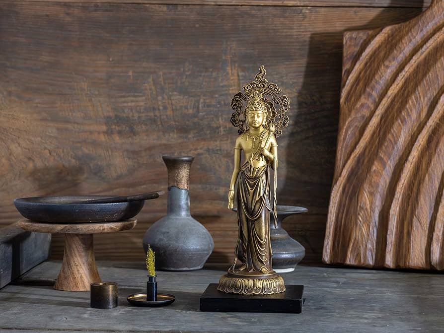 Amazon｜仏師銘版 聖観音菩薩 21.2cm 蝋型/青銅（ブロンズ）製 仏師